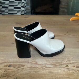 Feners Le Clog Ivory Mules